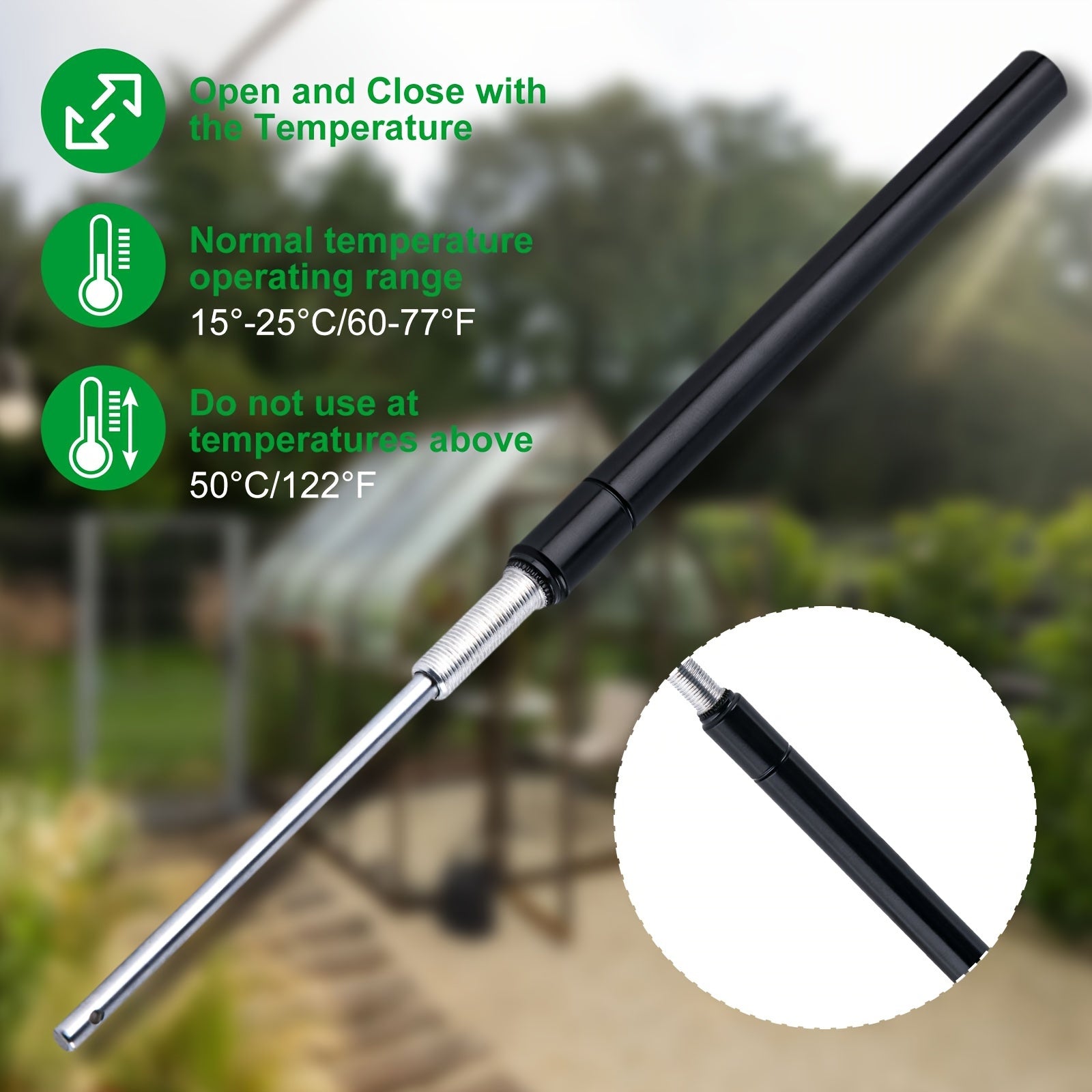 Greenhouse Vent Opener Replacement Cylinder Durable Solar-Powered for Automatic Windows