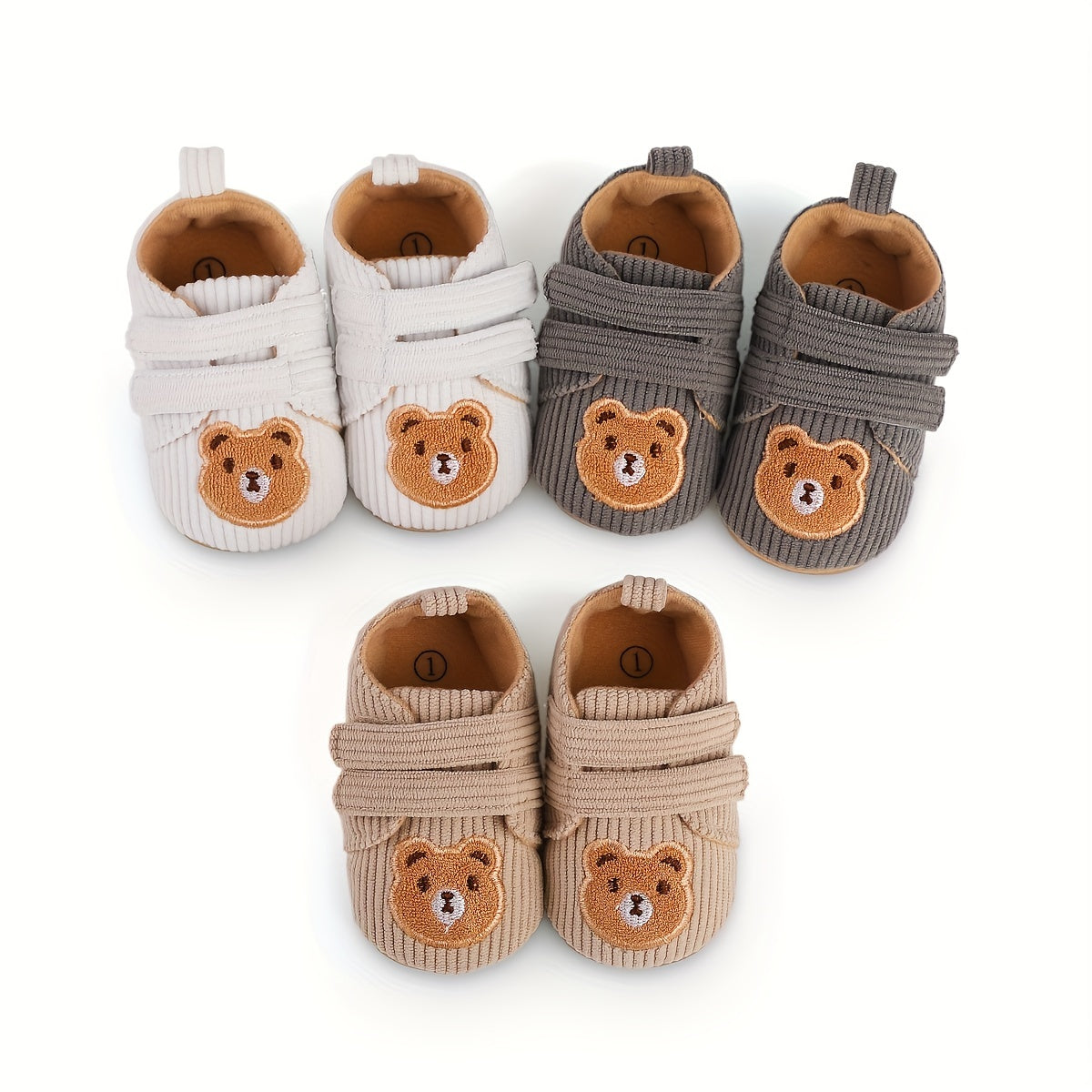 Baby Boys Girls Toddler Shoes All-Season Cartoon Bear Non-Slip 3-9 Months