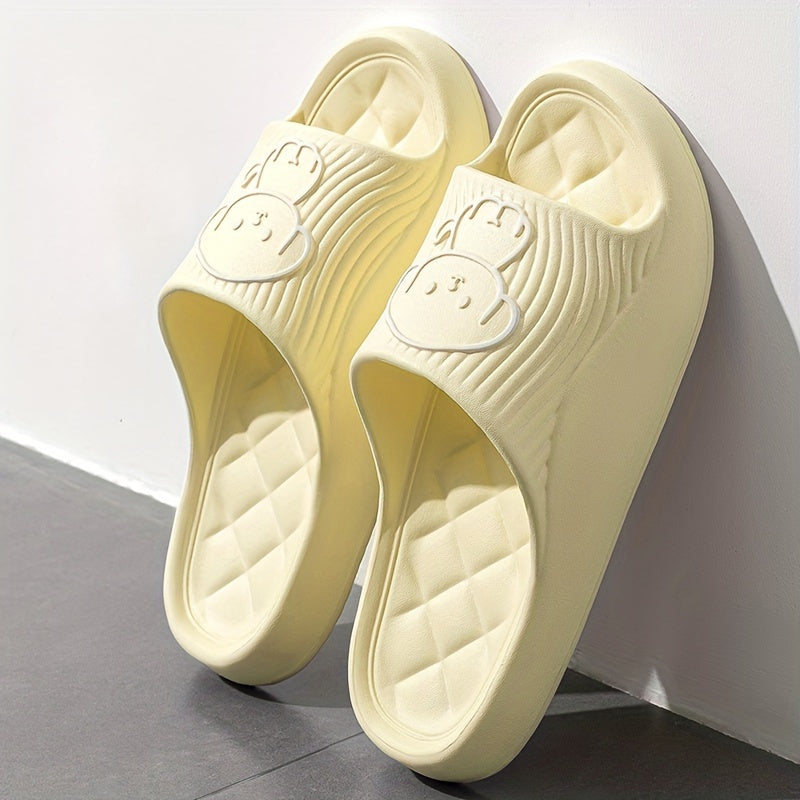 Unisex Dog Pattern Slides Casual Open Toe Indoor Bathroom Slippers