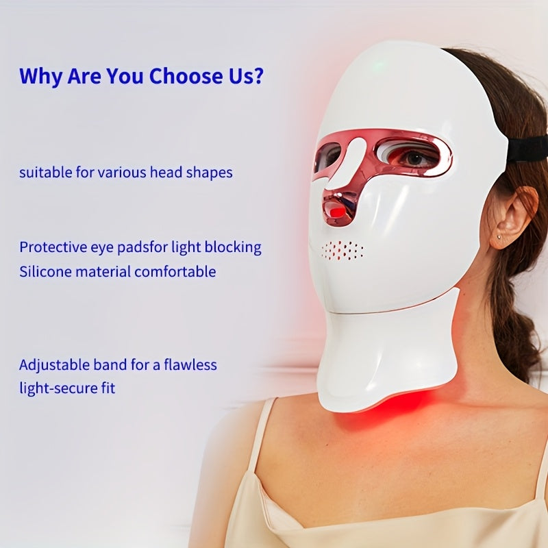 7 rangli Ayollar uchun Go'zallik Maska, USB orqali zaryadlanadigan, sensorli ekranli, ko'p funksiyali portativ yuz parvarishlash qurilmasi, qiz do'stingiz yoki 14 fevral uchun mukammal sovg'a.