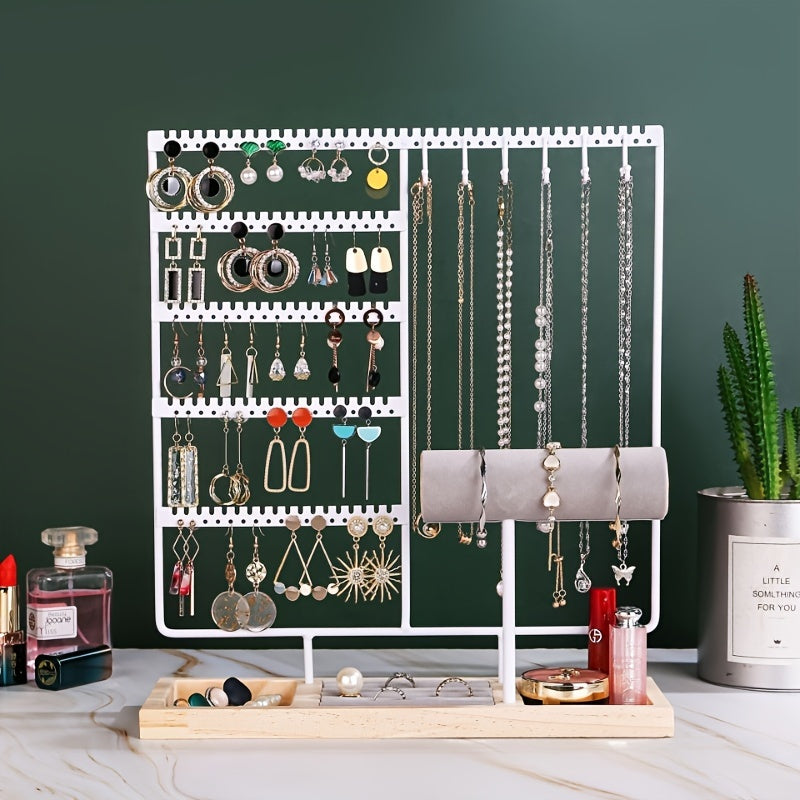 Квадратная витрина для украшений на столе с ящиком для хранения часов, цепочек, серег, колец