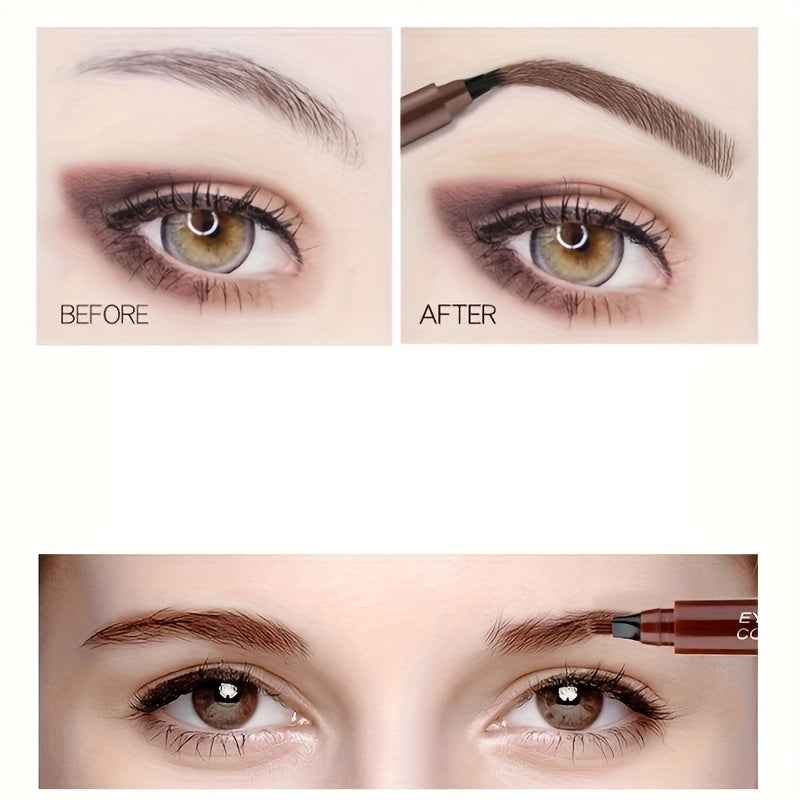 Lápiz de cejas impermeable para microblading para mujer con puntas de 4 cabezas en 5 colores