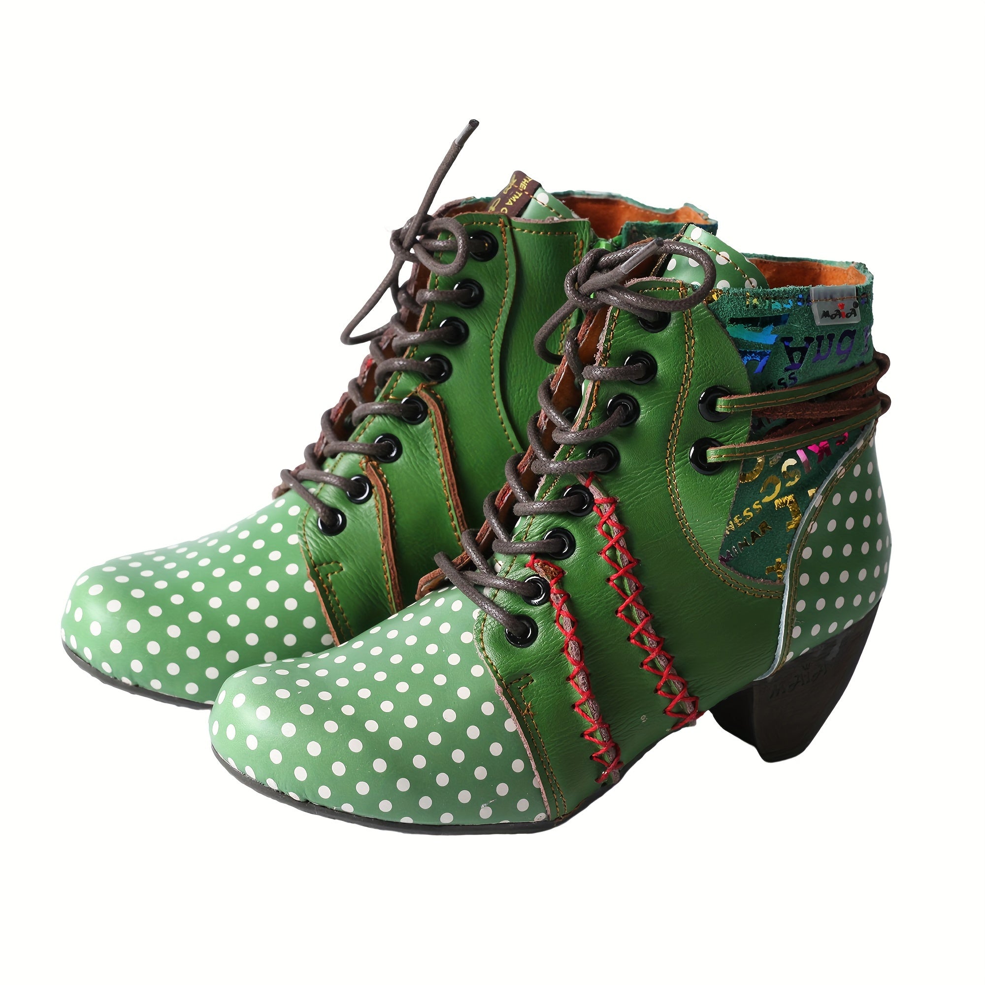 Women’s Genuine Leather Chunky Ankle Boots with Zipper for All-Season Wear