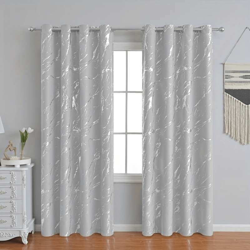Gray Marble Pattern Curtains for Bedroom Living Room Office Kitchen Modern European Style