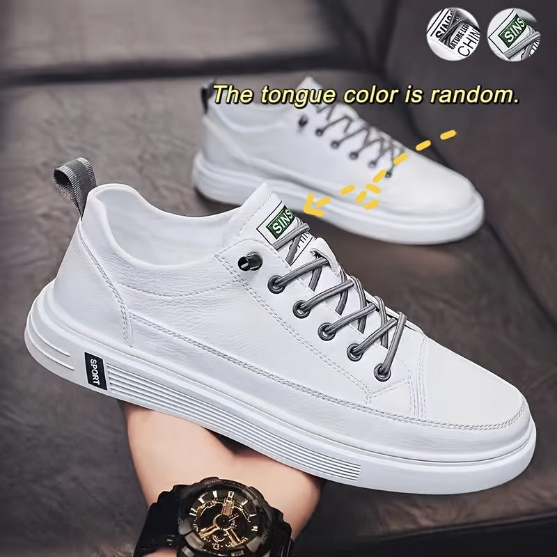 Men's White Lightweight Non-Slip Sneakers with Elastic Band Closure for Casual and Sports Use