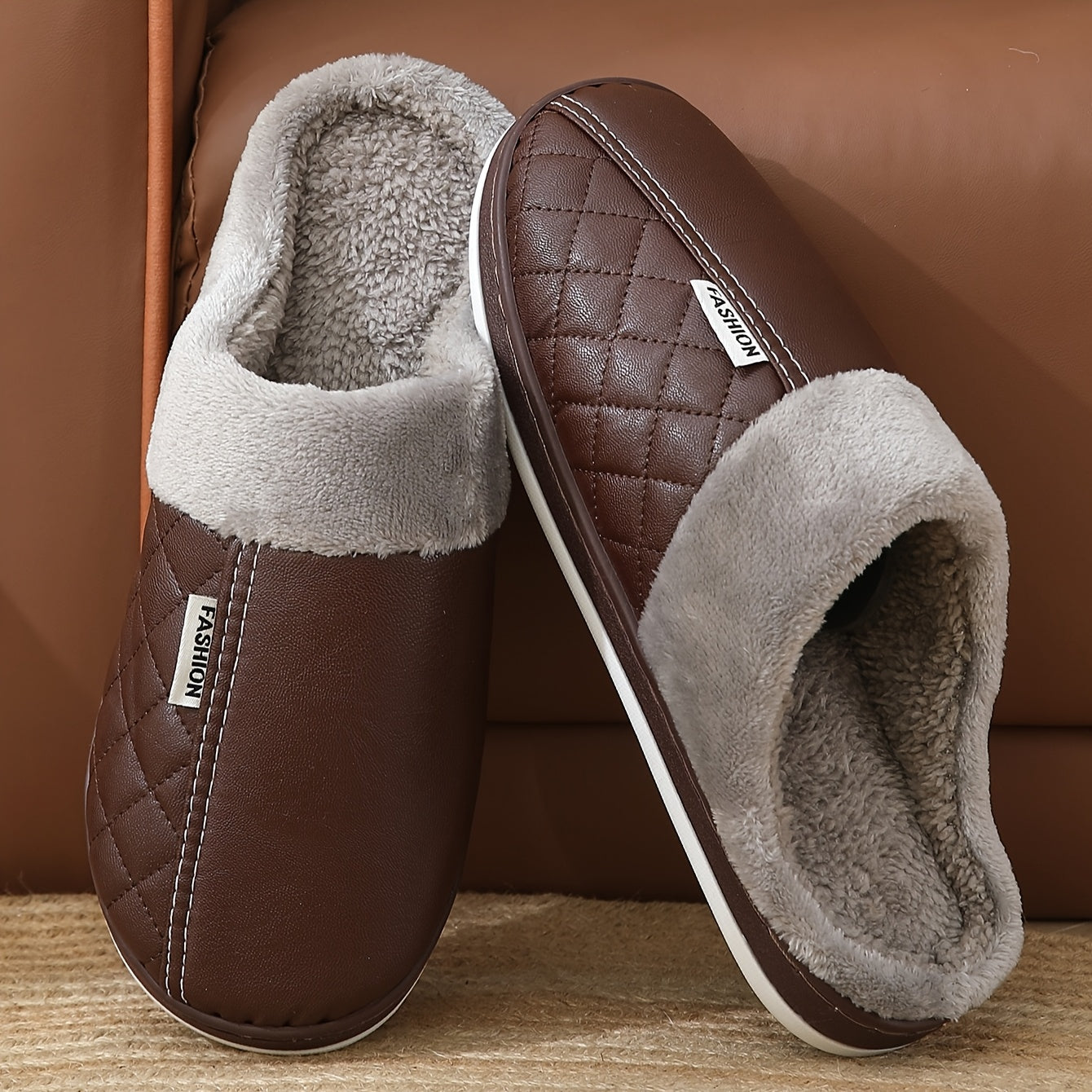 Women and Men Cozy Faux Slippers Non-Slip Indoor Outdoor Warm Casual