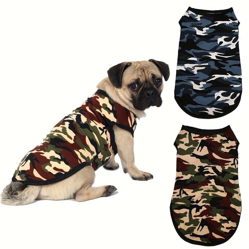 Camouflage Print Dog Vest for Small and Medium Pets Pullover Polyester