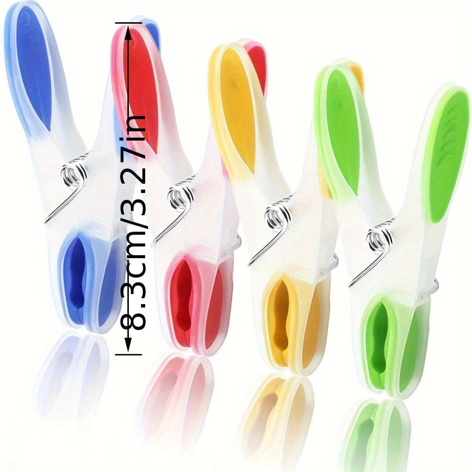 Set of 12 Multi-Purpose Plastic Spring Clothespins for Hanging Clothes and Quilts