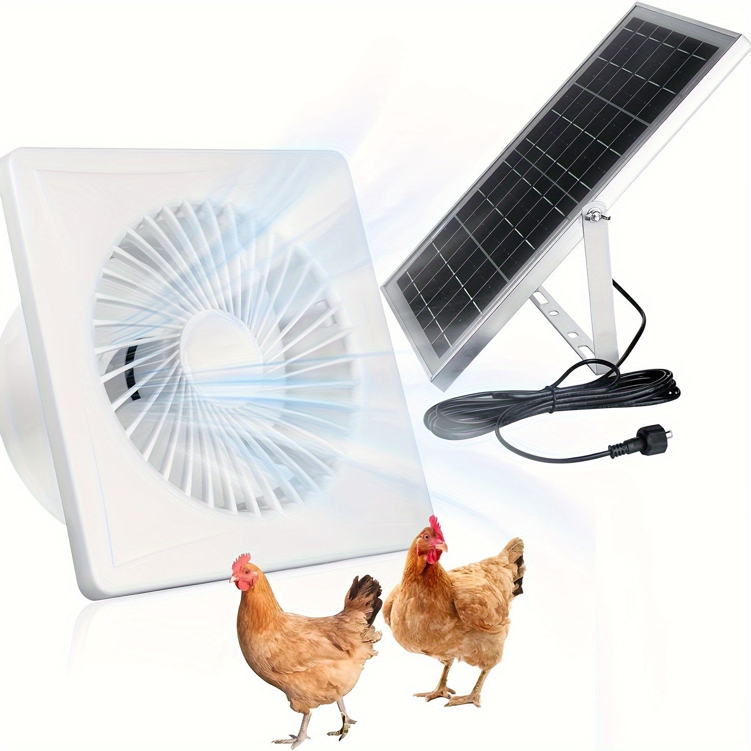 4-Inch Solar Exhaust Fan with 6W Solar Panel and Mounting Bracket