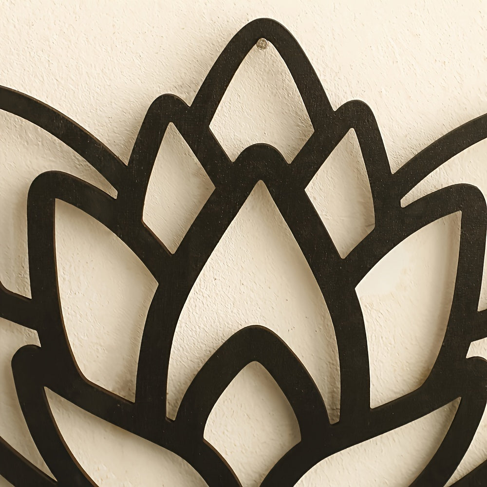 Bohemian Wooden Lotus Wall Shelf Minimalist Room Decor