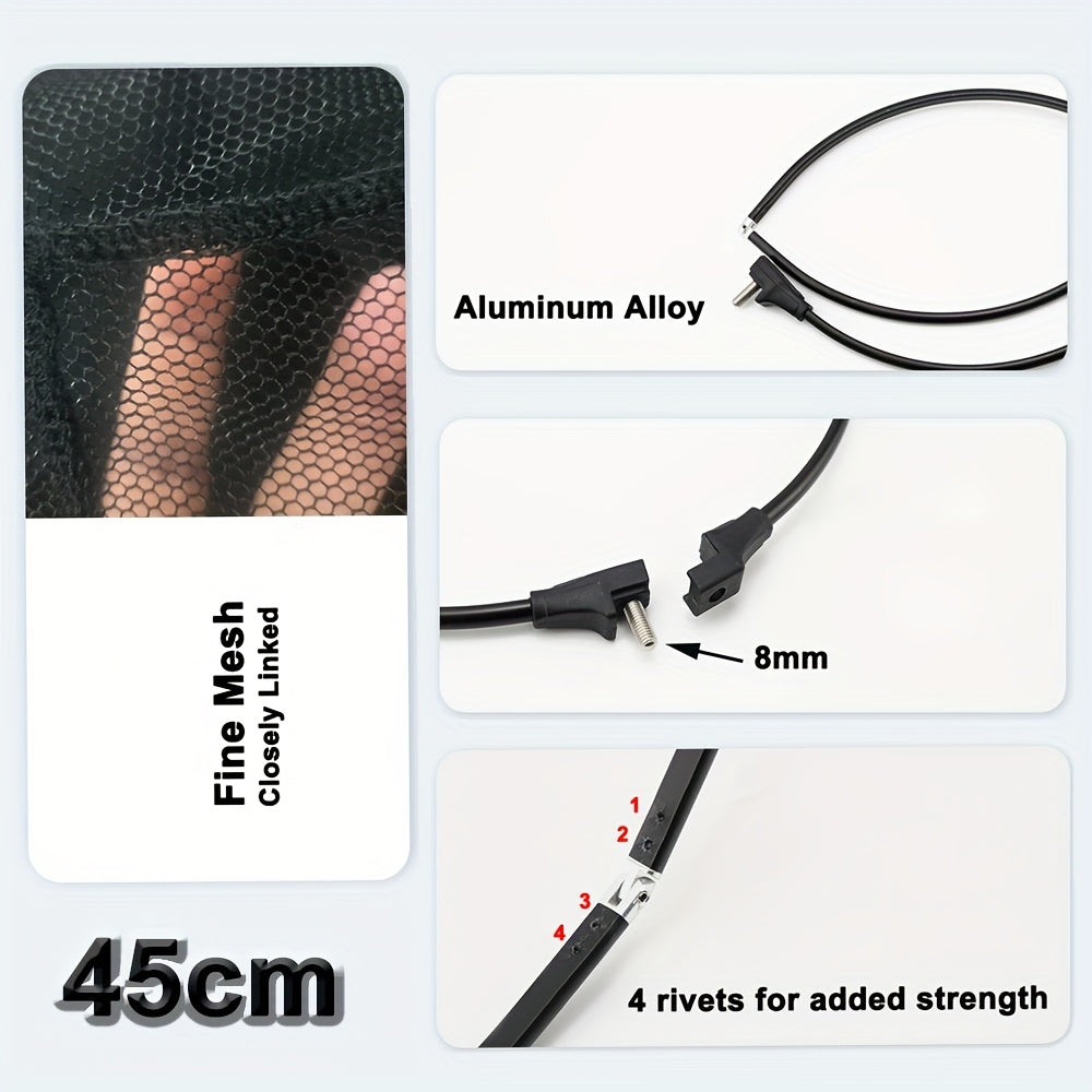 Telescopic Portable Fishing Net Set with Anti-Slip Handle and Nylon Mesh
