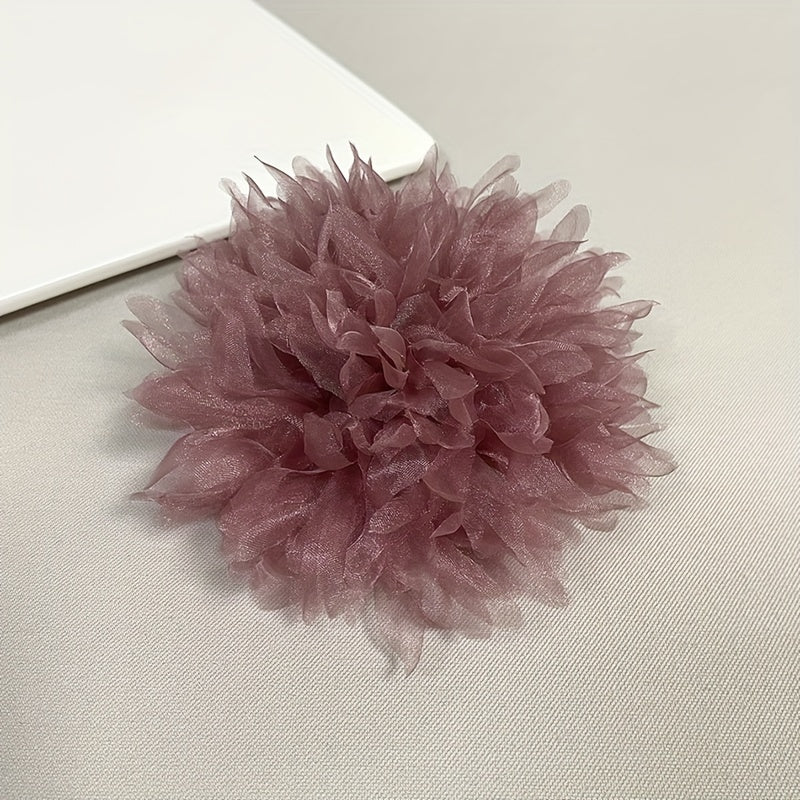 Одна большая ручная брошь-булавка для женщин, элегантная тканевая лацканная булавка с цветочным дизайном, стильный аксессуар для жакетов и платьев - включает 1 штуку