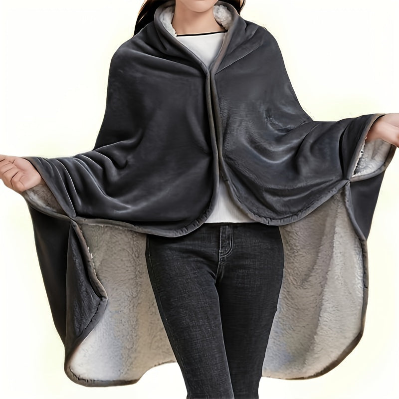 Double Flannel Sherpa Wearable Blanket for Air Conditioning Nap Office Use