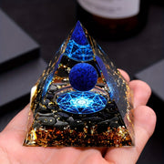 Synthetic Crystal Ball and Amethyst Stone Gift Set with Crystal Pyramid