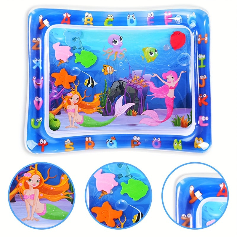 Baby Activity Mat for Tummy Time with Mermaid Theme Water Play and Active Development