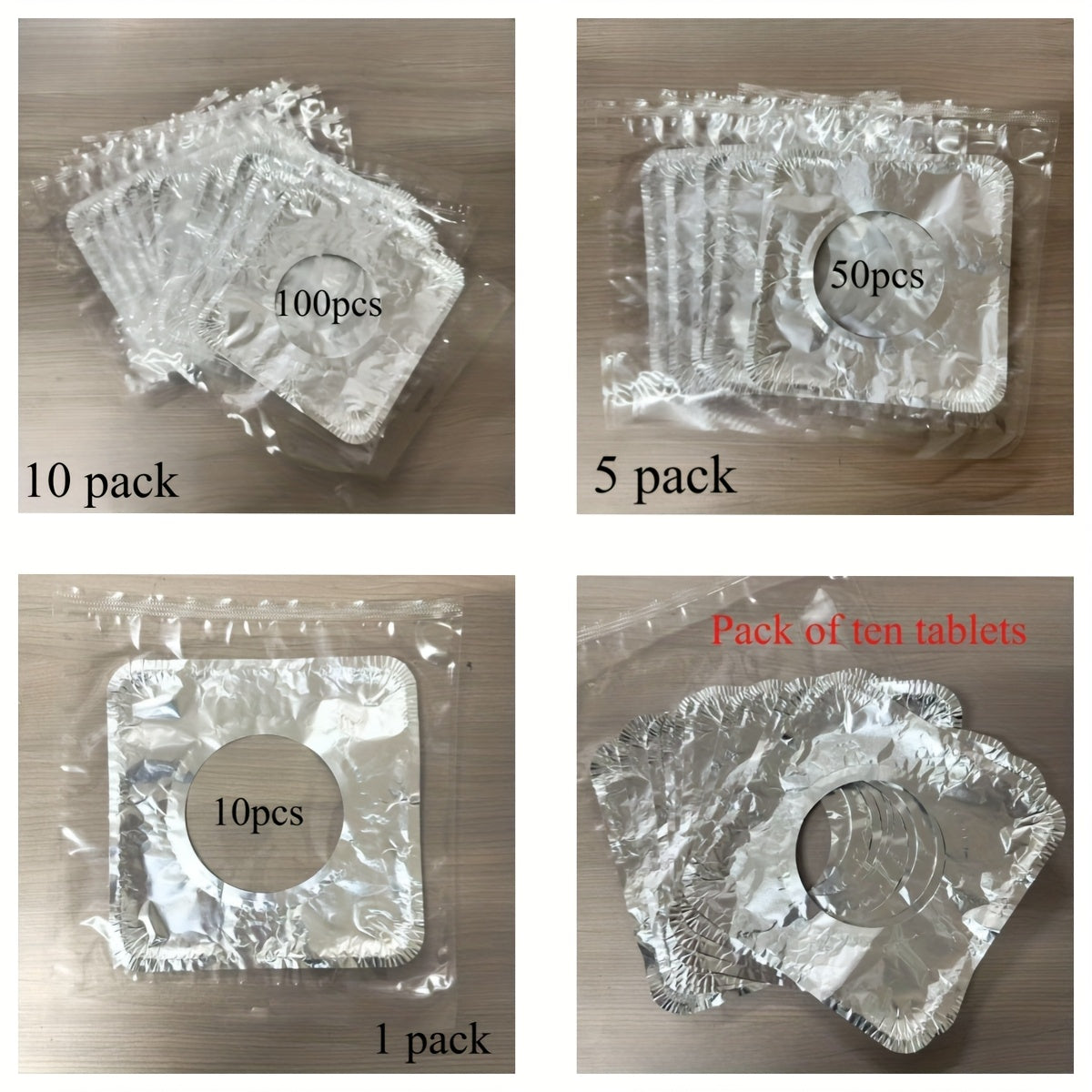 10/50/100 шт. одноразовых алюминиевых фольгированных крышек для конфорок газовых и электрических плит