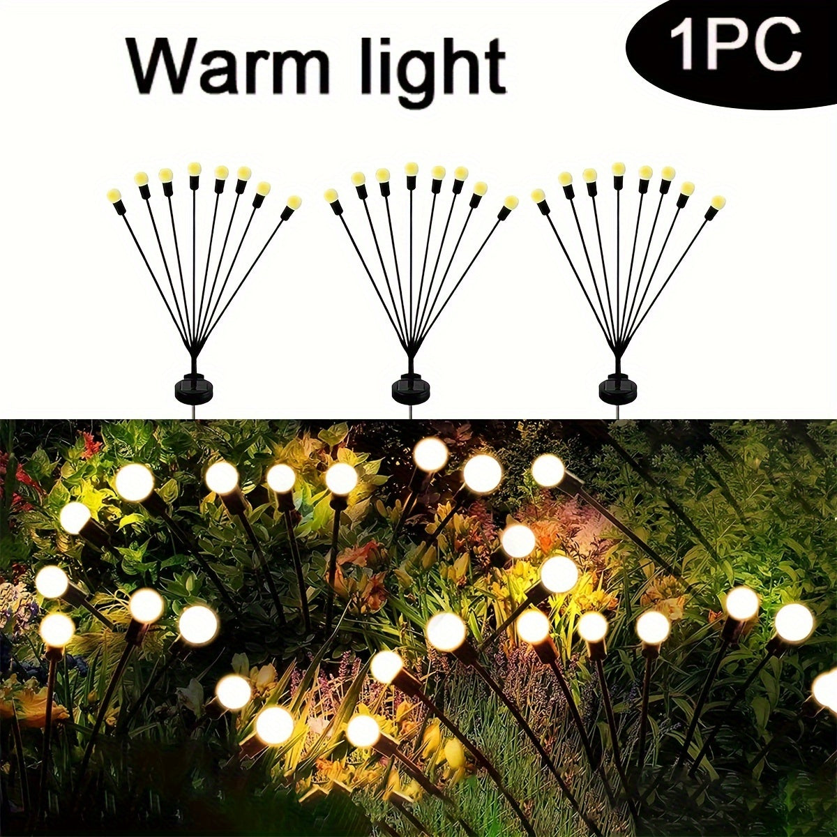 Solar LED Firefly Lights Outdoor Garden Decoration Waterproof IP65 Pack of 4 8 12