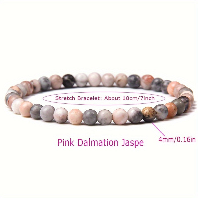 Set of 10 Boho Natural Stone Beaded Bracelets with Healing Crystals for Women