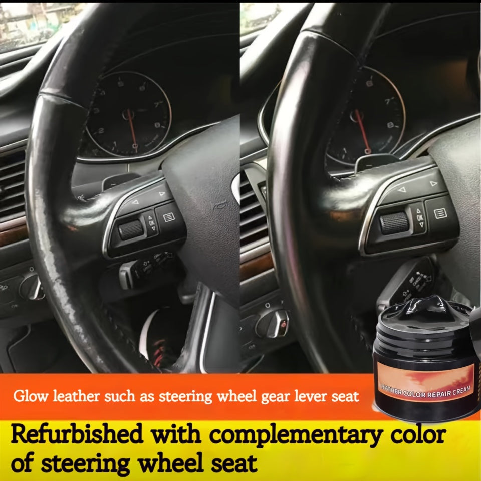 Automotive Steering Restoration Cream Leather Plastic Refurbishing Coating Black Gloss