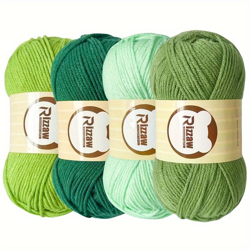 Morandi Color Yarn Set with 4 Strands 50g for Crochet Projects Blanket Clothes Tote Bag Slippers