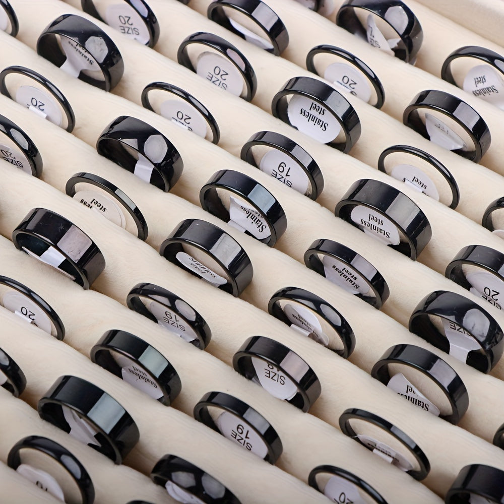 Women's Stainless Steel Rings Pack of 30/50 Minimalist Smooth 2-8mm for Engagements and Weddings