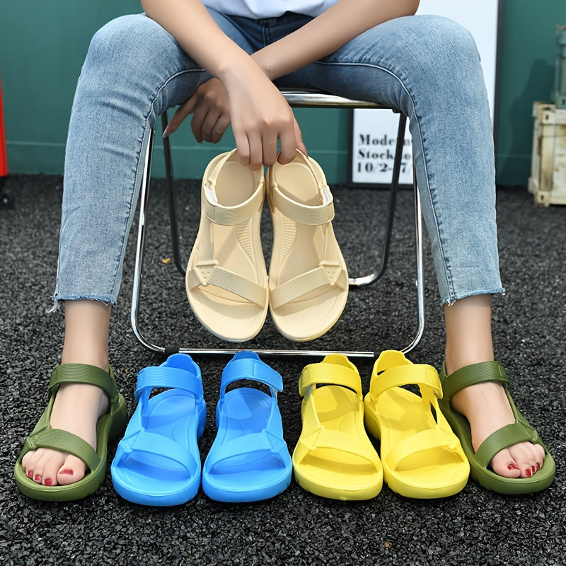 Women's Flat Sandals Open Toe EVA Casual Summer Strappy Sandals in Multiple Colors
