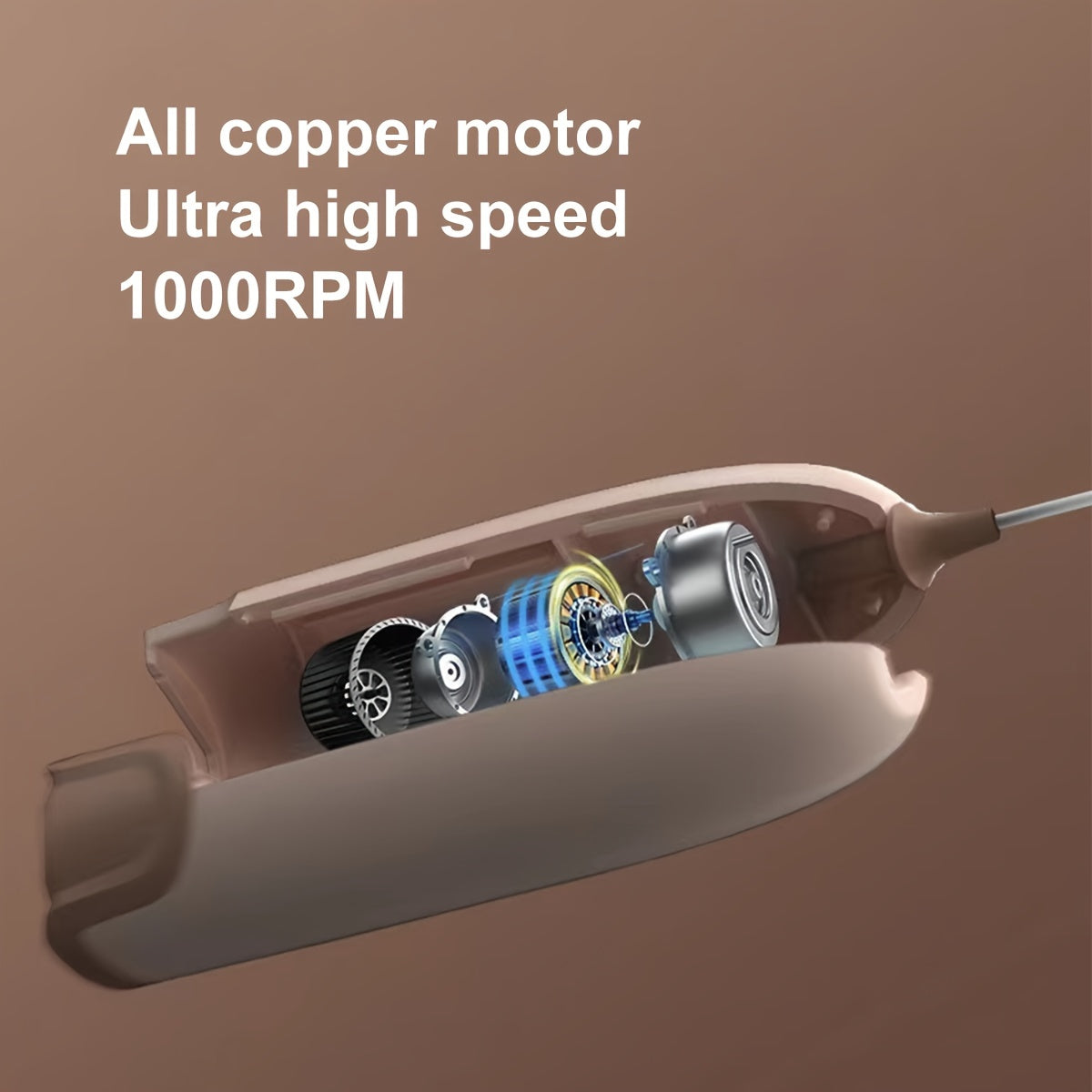 Electric Milk Frother Plastic Drink Foamer Whisk Mixer 1000RPM Battery Powered