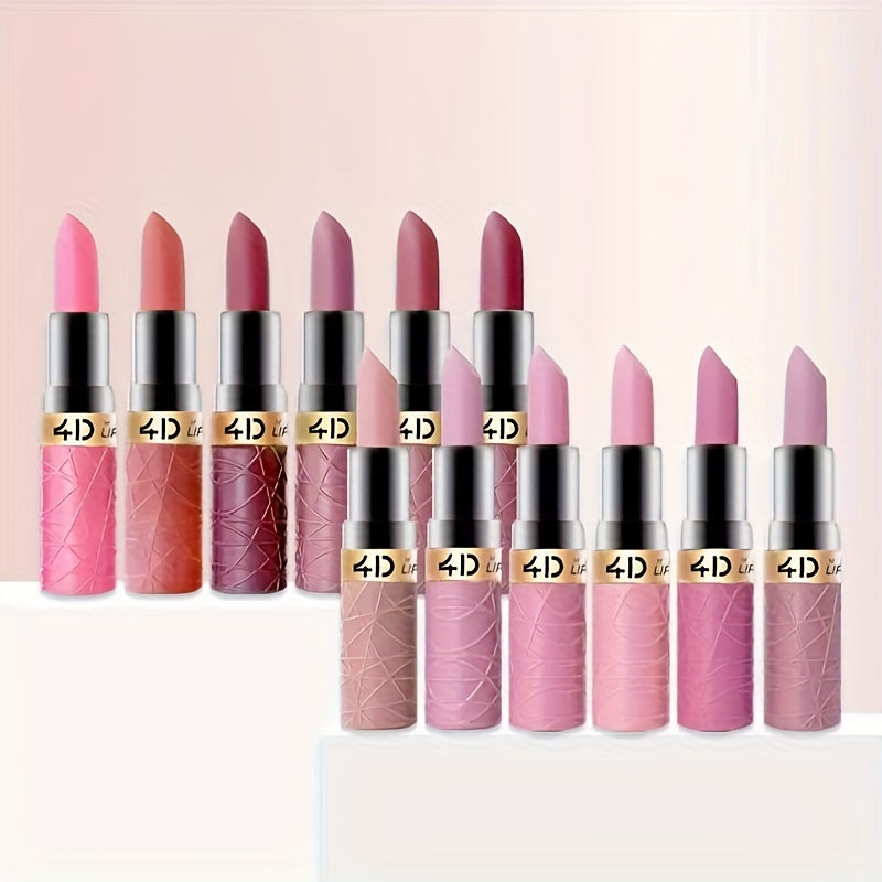 Женский водостойкий набор помад 6 шт., 12 цветов, стойкие, не растекаются, кашемировое покрытие