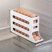 30 tuxum sig‘adigan muzlatgich tuxum saqlash tashkilotchisi - qulay avtomatik aylanuvchi tuxum ushlagich, ixcham oshxona tuxum tarqatish stendi, 4 qavatli to‘plangan idish, oziq-ovqat uchun xavfsiz BPA-free tuxum saqlash yechimi