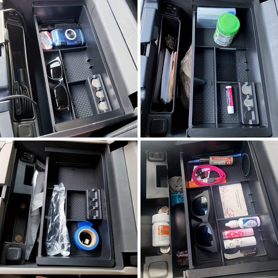 Center Console Organizer Tray Black Lightweight Expandable ABS for GM Trucks