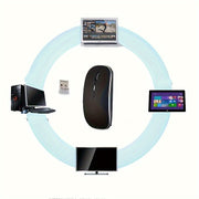 Wireless Mouse Rechargeable Type-C 2.4G Dual Receiver Silent Durable Plastic