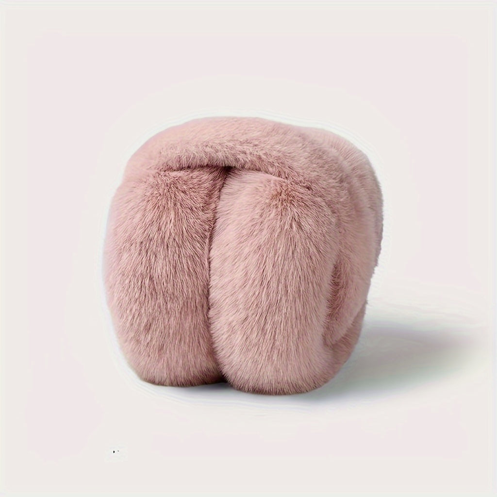 Foldable Plush Earmuffs for Women Warm Cozy Cold Weather Winter Accessory