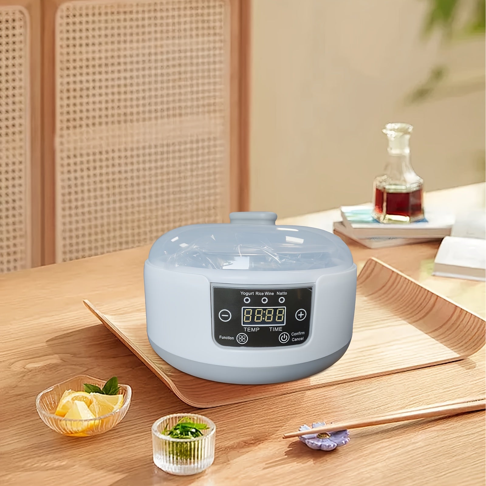 3-in-1 Yogurt Natto tayyorlovchi mikrokompyuter nazorati bilan sozlanadigan taymer bilan yopishmaydigan qavat