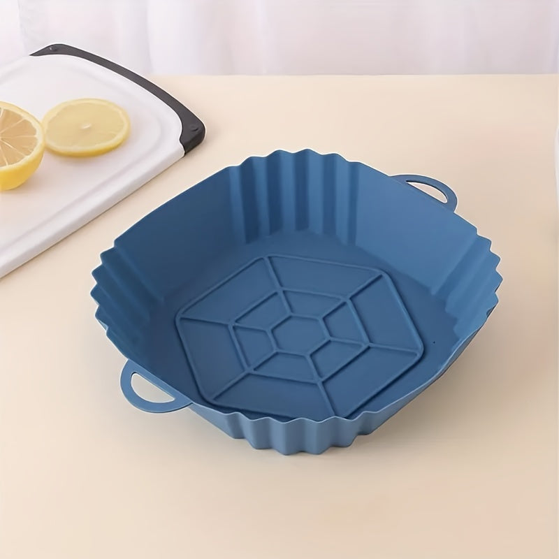 Square Reusable Silicone Air Fryer Baking Pan Non-Stick Heat Resistant 240°C