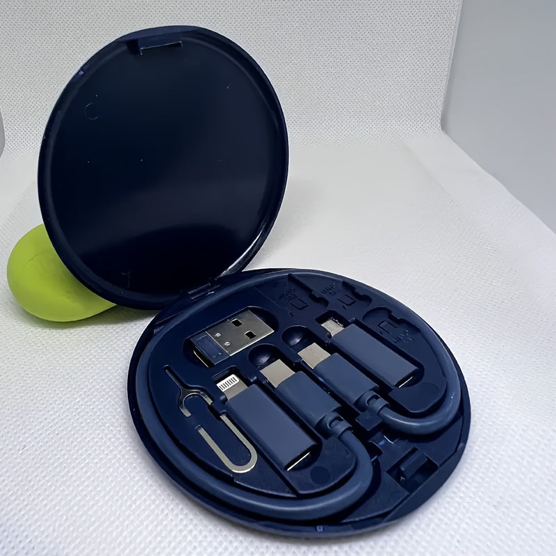 Kit de cables de cargador USB-C de silicona con transferencia de datos y almacenamiento para tarjetas