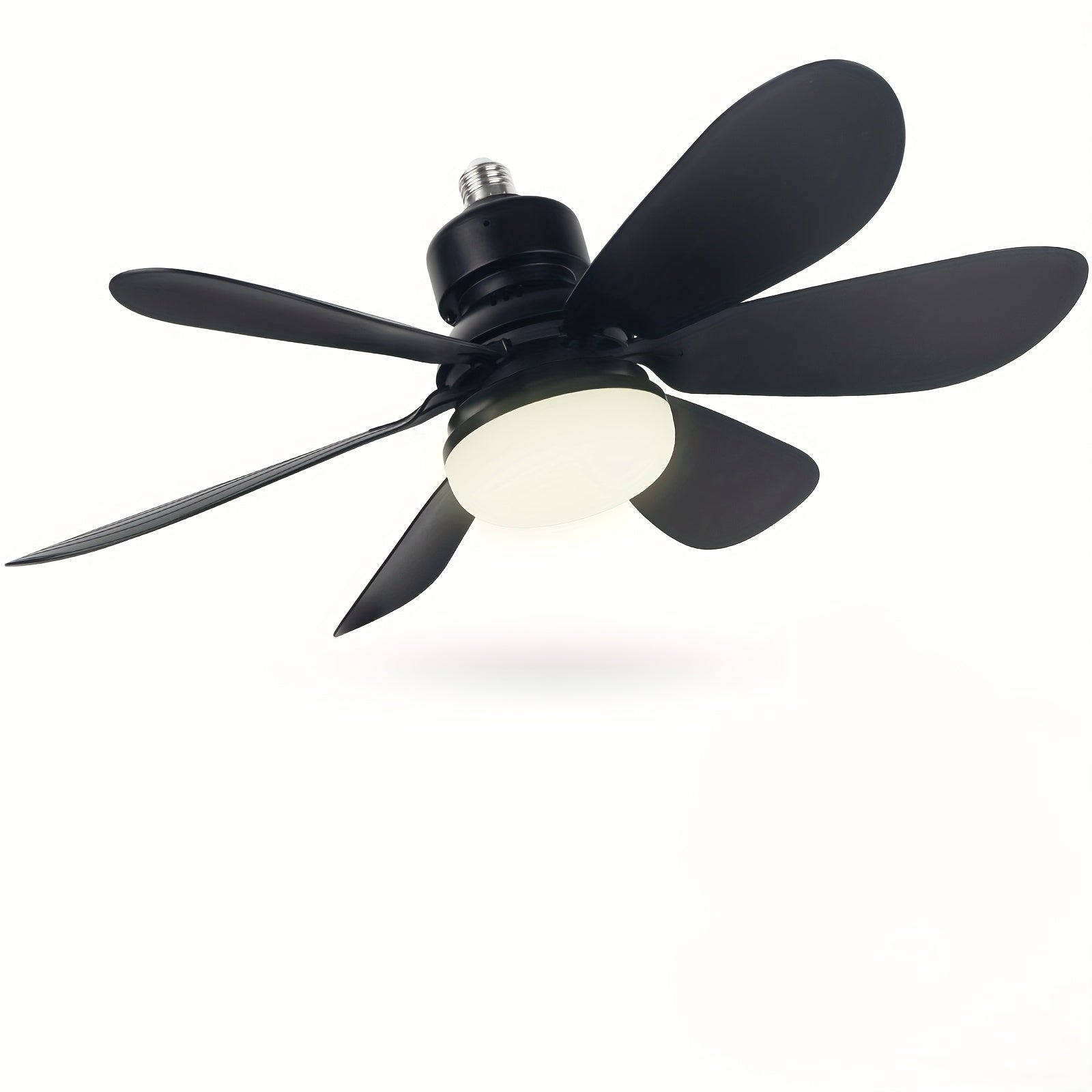 Indoor Ceiling Fan with LED Light and Detachable Blades E26 Socket Adjustable Wind Speed Timer Night Light