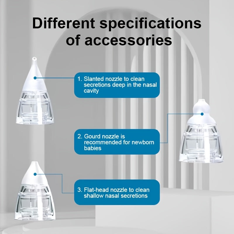 Bolalar uchun professional versiyadagi Elektr burun tozalagich, sozlanadigan so'rish kuchi, tinchlantiruvchi musiqa va chiroqlar, yumshoq silikon uchlari bilan, binafsha/yashil ranglarda mavjud.