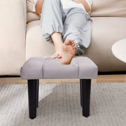 To‘g‘ri to‘rtburchakli O‘tirgich Ottoman, Velur qoplamali o‘rindiq va mustahkam qattiq yog‘och oyoqlar bilan - Yashash xonasi, kirish joyi yoki ofis uchun mukammal qo‘shimcha o‘tirish.