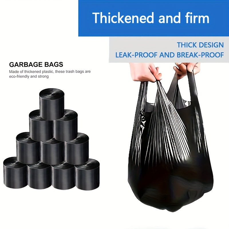180 Pack Heavy Duty Black Plastic Garbage Bags Leak-Resistant Thickened Trash Bags