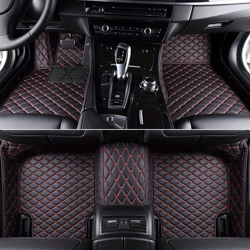 Car Floor Mats 6PCS PU Leather Anti-slip for Sedan SUV Interior Accessories