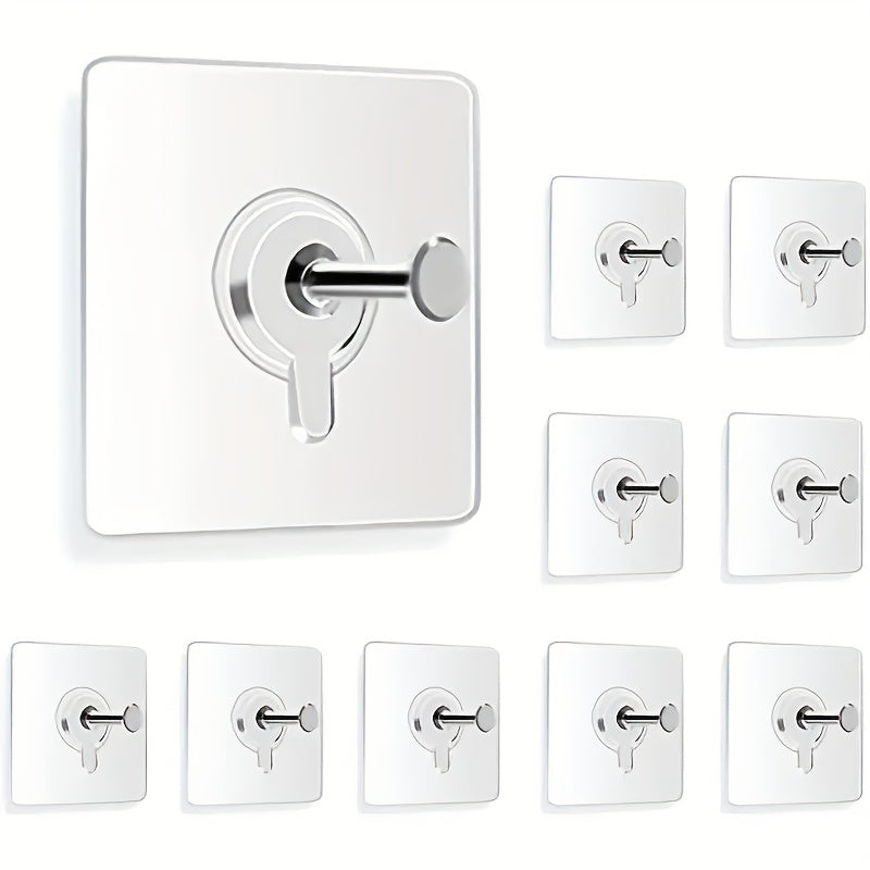Self-Adhesive Wall Hooks 10 Pack 5.9kg Capacity for Pictures Bags and More