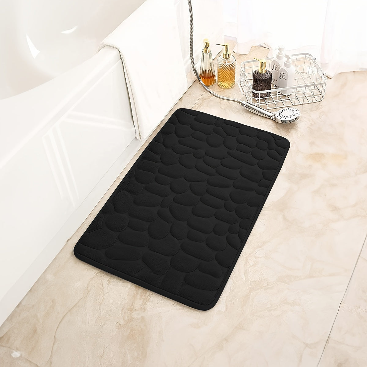 Memory Cotton Bathroom Floor Mat Water Absorbent Non-Slip Doorstep Carpet