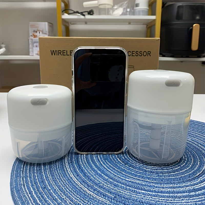 Mini Electric Food Chopper 250ml USB Rechargeable Portable Kitchen Gadget