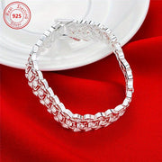 Sterling Silver Coin Wide Bracelet 12mm Stylish Jewelry for Daily Wear