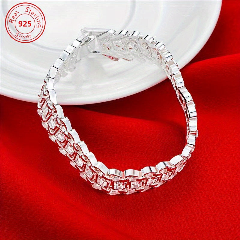 Sterling Silver Coin Wide Bracelet 12mm Stylish Jewelry for Daily Wear