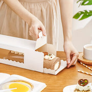 Упаковка из 5/10 коробок для упаковки рулетов для торта с прозрачным окошком, идеально подходит для мусса для рулетов для торта, выпечки ручным способом, а также для упаковки подарков на день рождения и праздники