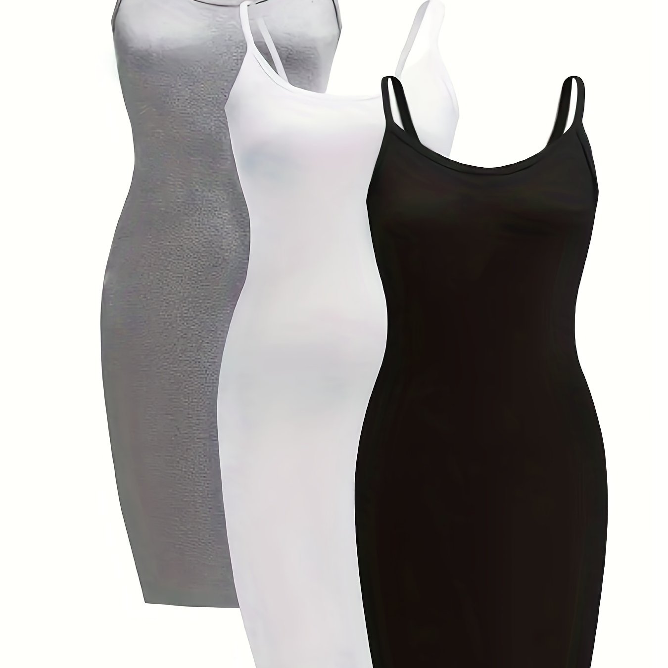 Женский комплект из 3 предметов: платье-сарафан с однотонными бретелями и аксессуары для повседневного летнего стиля