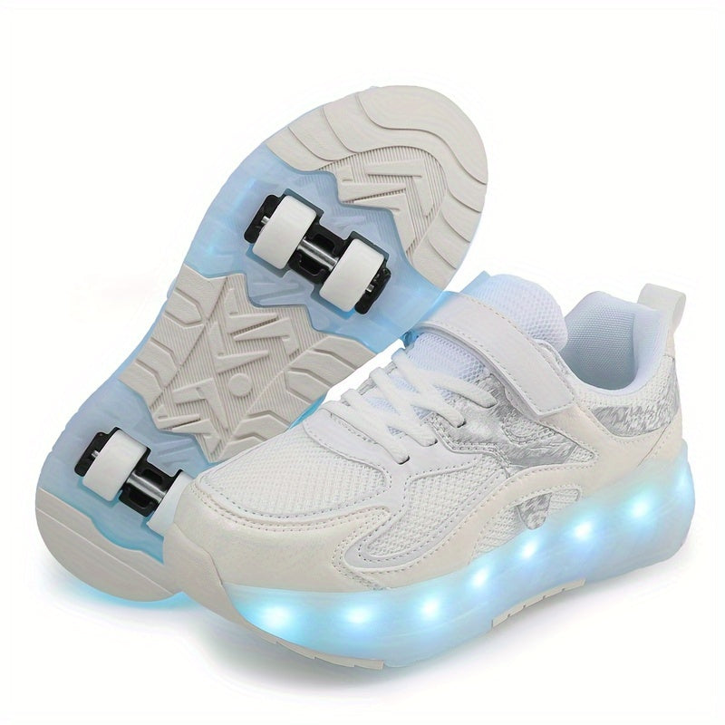 Kids Glowing LED Light-Up Roller Skates for Boys and Girls Indoor Outdoor All-Season
