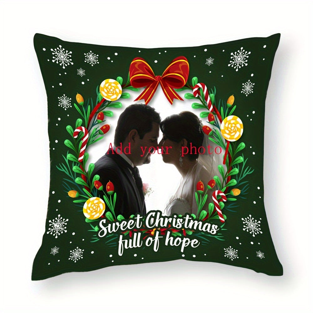 Custom Christmas Plush Pillowcase Double-Sided Photo Decor Gift for Home