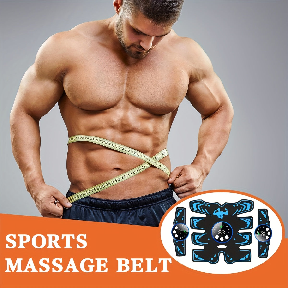 Three-Piece USB Rechargeable Massage Belt Set with 8 Modes and 29 Intensity Levels for Full Body Muscle Relaxation